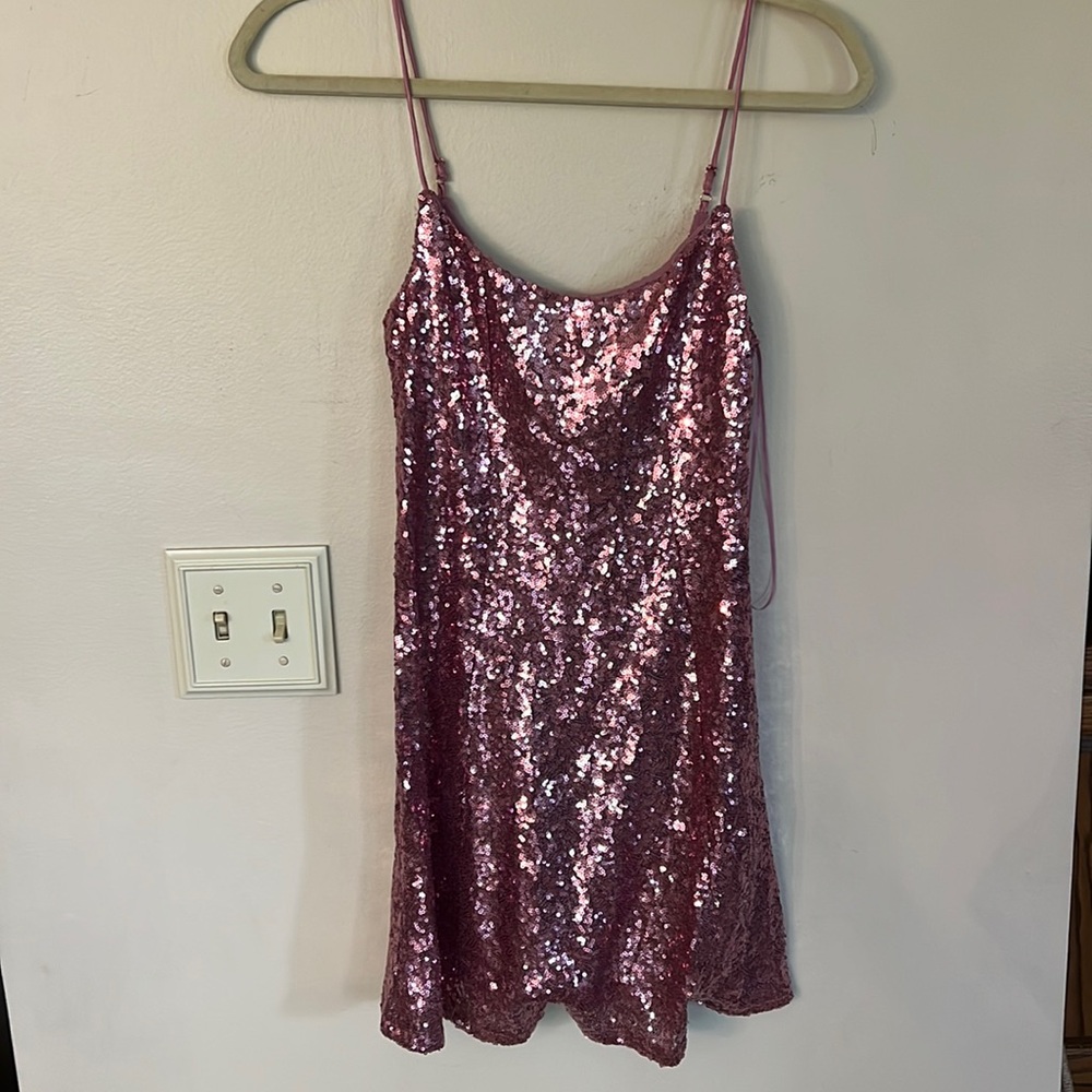 NWT Urban Outfitters Sequin Mini Dress, Pink, M